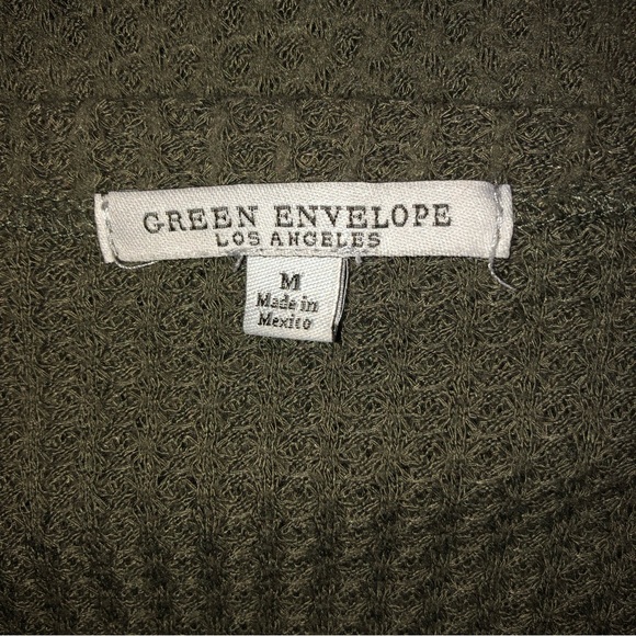 Green Envelope Women’s Cardigan Size M Quarter Sleeves VGUC - Picture 3 of 3